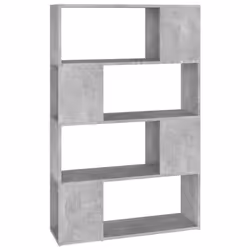 vidaXL Book Cabinet Room Divider Engineered Wood Privacy Screen - concrete grey, 80 x 24 x 124.5 cm
