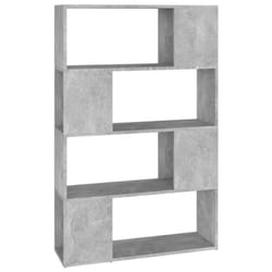 vidaXL Book Cabinet Room Divider Engineered Wood Privacy Screen - concrete grey, 80 x 24 x 124.5 cm