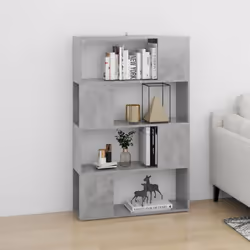 vidaXL Book Cabinet Room Divider Engineered Wood Privacy Screen - concrete grey, 80 x 24 x 124.5 cm