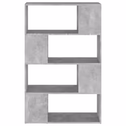 vidaXL Book Cabinet Room Divider Engineered Wood Privacy Screen - concrete grey, 80 x 24 x 124.5 cm - Additional view 4