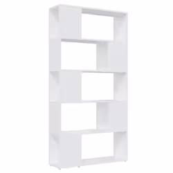 vidaXL Book Cabinet Room Divider White Chipboard Home Bookcase Side Cabinet