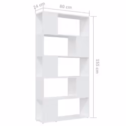 vidaXL Book Cabinet Room Divider White Chipboard Home Bookcase Side Cabinet - Additional view 4