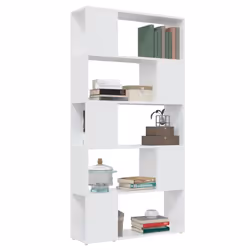 vidaXL Book Cabinet Room Divider White Chipboard Home Bookcase Side Cabinet - Additional view 5