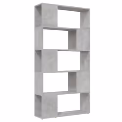 vidaXL Book Cabinet Room Divider Concrete Grey Engineered Wood Bookcase Shelf - Additional view 2