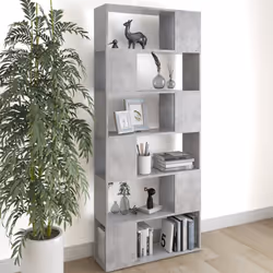 vidaXL Book Cabinet Room Divider Concrete Grey Engineered Wood Privacy Screen