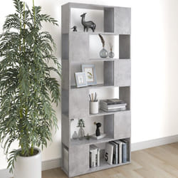 vidaXL Book Cabinet Room Divider Concrete Grey Engineered Wood Privacy Screen