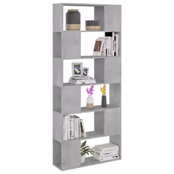 vidaXL Book Cabinet Room Divider Concrete Grey Engineered Wood Privacy Screen - Additional view 5