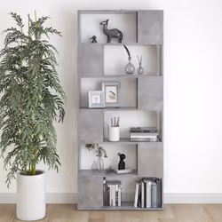 vidaXL Book Cabinet Room Divider Concrete Grey Engineered Wood Privacy Screen - Additional view 6
