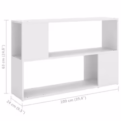 vidaXL Book Cabinet White Engineered Wood Bookcase Room Divider Standing Shelf - Additional view 4
