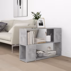 vidaXL Book Cabinet Concrete Grey Engineered Wood Room Divider Standing Shelf - Additional view 6