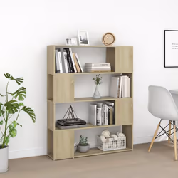 vidaXL Book Cabinet Room Divider Sonoma Oak Home Privacy Screen Storage Rack