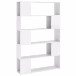 vidaXL Book Cabinet Room Divider Bookcase High Gloss White Engineered Wood