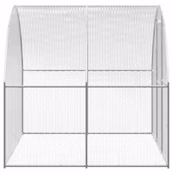 vidaXL Outdoor Chicken Coop Galvanised Steel Garden Chicken Cage Hen House