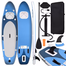 vidaXL Inflatable Stand Up Paddle Board Set Paddleboard Multi Sizes/Colours - sea blue, 300 x 76 x 10 cm