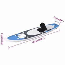 vidaXL Inflatable Stand Up Paddle Board Set Paddleboard Multi Sizes/Colours - sea blue, 300 x 76 x 10 cm