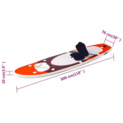 vidaXL Inflatable Stand Up Paddle Board Set Paddleboard Multi Sizes/Colours - red, 300 x 76 x 10 cm