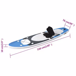 vidaXL Inflatable Stand Up Paddle Board Set Paddleboard Multi Sizes/Colours - sea blue, 330 x 76 x 10 cm