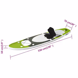 vidaXL Inflatable Stand Up Paddle Board Set Paddleboard Multi Sizes/Colours - green, 330 x 76 x 10 cm