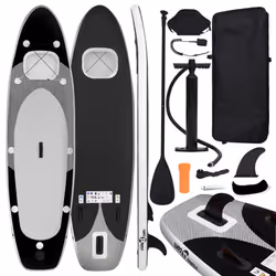 vidaXL Inflatable Stand Up Paddle Board Set Paddleboard Multi Sizes/Colours - black, 330 x 76 x 10 cm