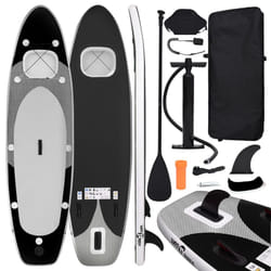 vidaXL Inflatable Stand Up Paddle Board Set Paddleboard Multi Sizes/Colours - black, 330 x 76 x 10 cm