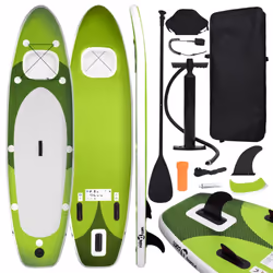 vidaXL Inflatable Stand Up Paddle Board Set Paddleboard Multi Sizes/Colours - green, 360 x 81 x 10 cm