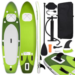 vidaXL Inflatable Stand Up Paddle Board Set Paddleboard Multi Sizes/Colours - green, 360 x 81 x 10 cm