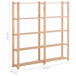 vidaXL Solid Pinewood 5-Tier Storage Rack Home Garage Storage Units Shelf - Additional view 5