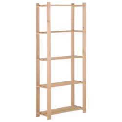 vidaXL Solid Pinewood 5-Tier Storage Rack Home Garage Storage Units Shelf