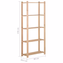 vidaXL Solid Pinewood 5-Tier Storage Rack Home Garage Storage Units Shelf - Additional view 5