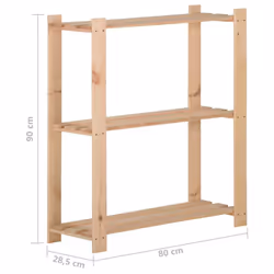 vidaXL Solid Pinewood 3-Tier Storage Rack Home Garage Storage Units Shelf - Additional view 5