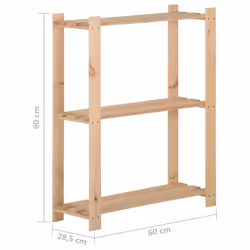 vidaXL Solid Pinewood 3-Tier Storage Rack Home Garage Storage Units Shelf - Additional view 5
