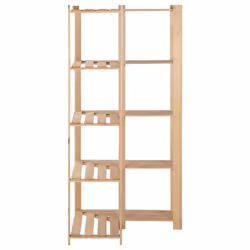 vidaXL Solid Pinewood 5-Tier Storage Corner Rack Home Garage Storage Units