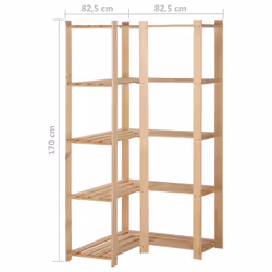 vidaXL Solid Pinewood 5-Tier Storage Corner Rack Home Garage Storage Units - Additional view 6