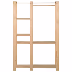 vidaXL Solid Pinewood Clothes Rack Household Supplies Wooden Garment Coat Rack - Additional view 2