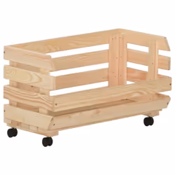 vidaXL Solid Pinewood Vegetable Trolley Kitchen Cart Storage Shelf Trolley - Additional view 6