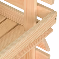 vidaXL Solid Pinewood Vegetable Trolley Kitchen Cart Storage Shelf Trolley - Additional view 7