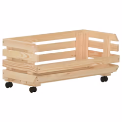 vidaXL Solid Pinewood Vegetable Trolley Kitchen Cart Storage Shelf Trolley - Additional view 5