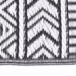 vidaXL Outdoor Carpet Garden Rug Carpet Patio Mat Area Rug Balcony Blanket PP - black and white, 120 x 180 cm - Additional view 2