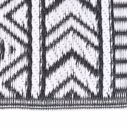 vidaXL Outdoor Carpet Garden Rug Carpet Patio Mat Area Rug Balcony Blanket PP - black and white, 140 x 200 cm - Additional view 2