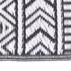 vidaXL Outdoor Carpet Garden Rug Carpet Patio Mat Area Rug Balcony Blanket PP - black and white, 190 x 290 cm - Additional view 2