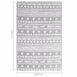 vidaXL Outdoor Carpet Garden Rug Carpet Patio Mat Area Rug Balcony Blanket PP - grey pattern, 160 x 230 cm - Additional view 6