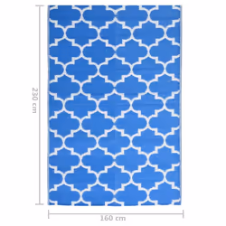 vidaXL Outdoor Carpet Garden Rug Carpet Patio Mat Area Rug Balcony Blanket PP - blue, 160 x 230 cm - Additional view 6