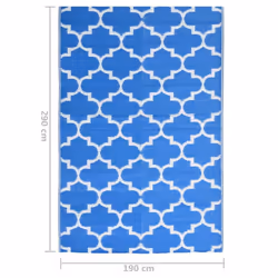 vidaXL Outdoor Carpet Garden Rug Carpet Patio Mat Area Rug Balcony Blanket PP - blue, 190 x 290 cm - Additional view 3