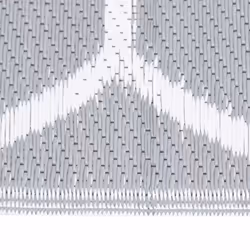 vidaXL Outdoor Carpet Garden Rug Carpet Patio Mat Area Rug Balcony Blanket PP - grey and white, 140 x 200 cm - Additional view 2