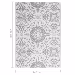 vidaXL Outdoor Carpet Garden Rug Carpet Patio Mat Area Rug Balcony Blanket PP - light grey, 140 x 200 cm - Additional view 6