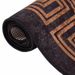 vidaXL Rug Washable Black and Gold Anti Slip Living Room Floor Carpet Area Rug - Additional view 3