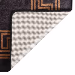 vidaXL Rug Washable Black and Gold Anti Slip Living Room Floor Carpet Area Rug - Additional view 2