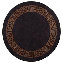 vidaXL Rug Washable Ï120 cm Black and Gold Anti Slip Home Floor Carpet Mat