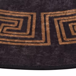 vidaXL Rug Washable Ï120 cm Black and Gold Anti Slip Home Floor Carpet Mat