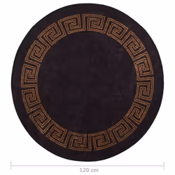 vidaXL Rug Washable Ï120 cm Black and Gold Anti Slip Home Floor Carpet Mat - Additional view 4